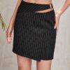 SHEIN O-ring Cutout Striped Skirt