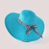 SHEIN Leopard Ribbon Decor Straw Hat