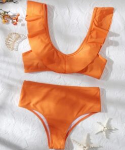 SHEIN Ruffle Trim Bikini Swimsuit