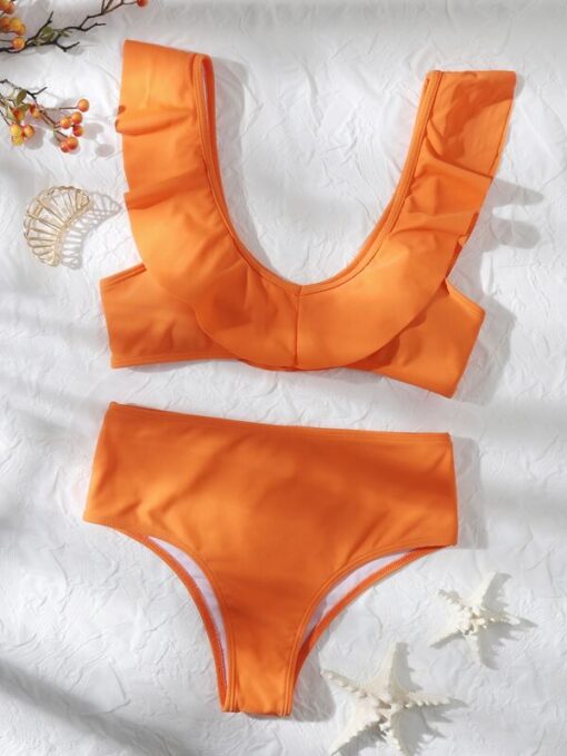 SHEIN Ruffle Trim Bikini Swimsuit