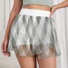 SHEIN Mesh Overlay Skirt With Shorts