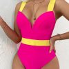 CHICME Colorblock Plunge One-Piece Swimsuit