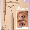 SHEGLAM Brows On Demand 2-In-1 Brow Pencil - Auburn Waterproof Liquid Eyebrow Pen Sweatproof Anti-Oil Natural Brow Filling Outlining Eyebrow Cream Gel Makeup