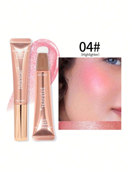 Liquid Highlighter & Blush & Contour, 10ml Long-lasting Hydrating Lightweight Blush