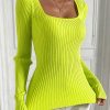 SHEIN Unity Solid Ribbed Knit Sweater