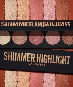 5-Color Highlighter Powder Palette, Long-Lasting Facial Bronzers Face Highlighter Palette Contour Makeup