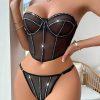 SHEIN Rhinestone Studded Underwire Lingerie Set