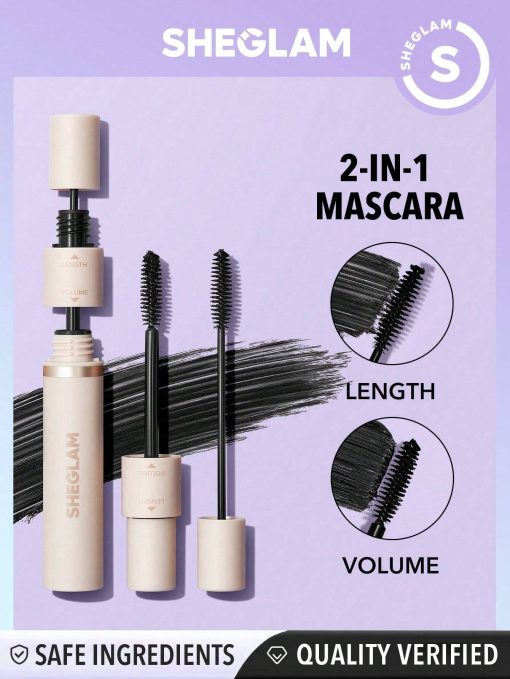 SHEGLAM Lash Besties 2-In-1 Mascara Volumizing Double Head Brush Easy To Remove