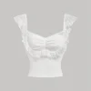 SHEIN MOD White Lace Camisole With Floral Crochet For Summer Vacation