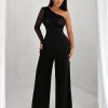 SHEIN SXY Elegant And Sexy Mesh Splice Women's Jumpsuit