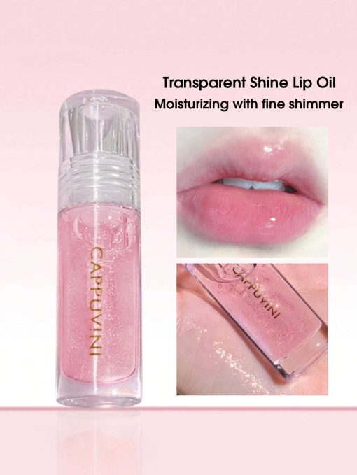 Crystal Bright Lip Oil,Transparent Shine Shimmer Mirror Glass Lip Lipstick Base Lip Gloss