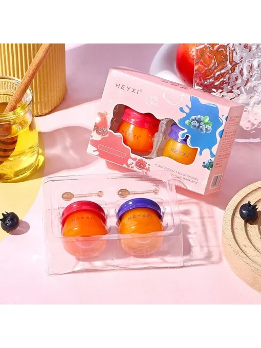 SHEIN 2pcs Lip Balm Gift Set,Plant Extract Moisturizing Silk Soft Lip Mask