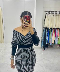 Zigzag sweater dress