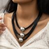 SHEIN Bead Decor Layered Necklace