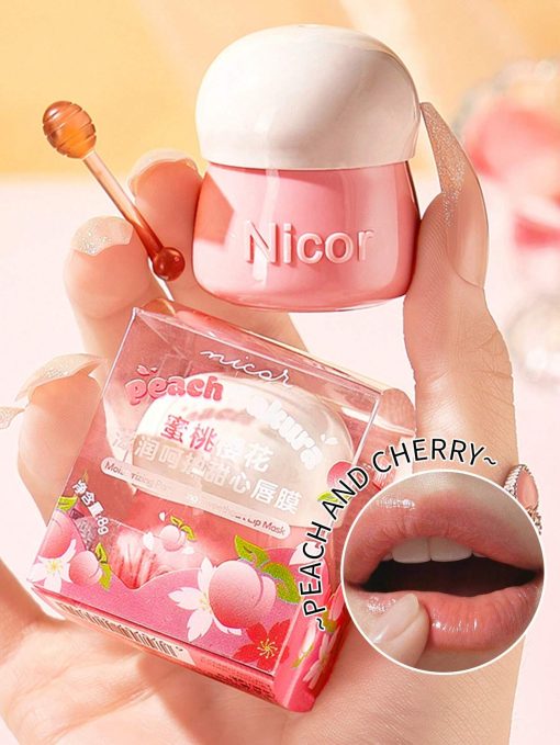 SHEIN Sweet Mushroom Small Honey Pot Lip Mask Lip Lipstick Lightly Care Lip Lines, Moisturize Lip Balm, Prevent Dry Cracks