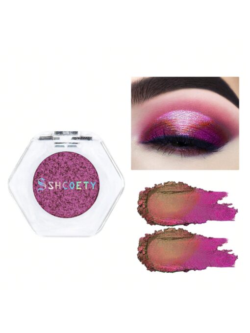 SHEIN 1pc Monochromatic Multichrome Dragon Eye Shadow Tray, Mashed Potato Texture Luminous Glitter