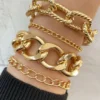 SHEIN 4pcs Minimalist Chain Link Bracelet