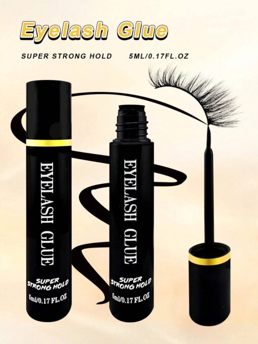 SHEIN 1PC 5ml Black Eyelash Glue, Waterproof Super Strong Hold False Eyelash Adhesive