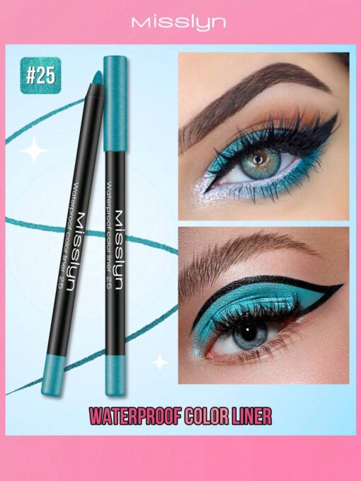 SHEIN Misslyn Waterproof Color Liner Long-Lasting, Smooth And Creamy Texture Eyeliner In Trendy Colors From Matte To Shimmer And Glitter Creates Bold & Defined Lines, Smudge Proof, Water Proof