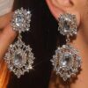 SHEIN Fashion Rhinestone Drop Earrings