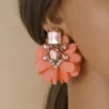 SHEIN Rhinestone & Flower Decor Earrings