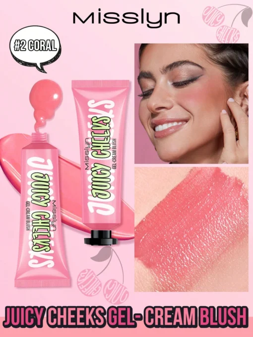 SHEIN Misslyn Juicy Cheek Cream Shimmer Non-Greasy Highly Pigmented Lightweight Breathable Easy to Apply Sheer