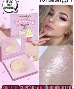 SHEIN Misslyn Sweetie Cupcake Trio Highlighter, Pink & Gold, Shimmer, Pigment Rich & Silky Formula