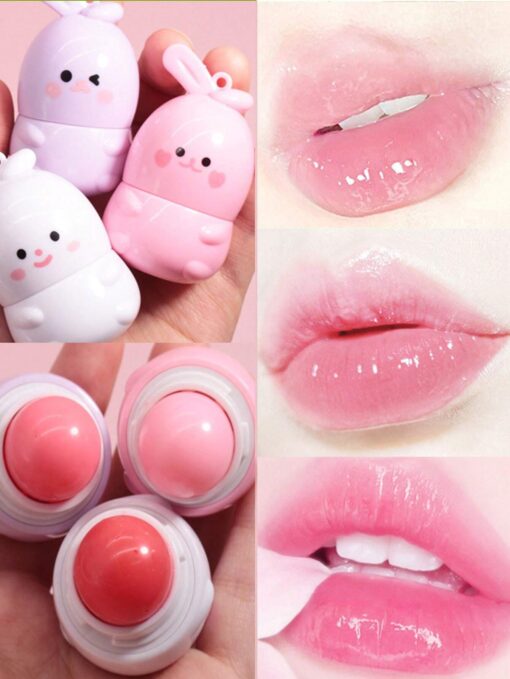 SHEIN Cute Bunny Color-Changing Lip Balm, Moisturizing And Non-Sticky