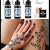 SHEIN 3 Bottles Juice Tattoo Ink Black Fruit Juice Body Painting Skin Drawing Lasting 7-10 Days, Compatible With Tattoo Stencils